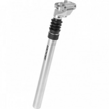 Silver Aluminum Zoom Seatpost 350x27.2 mm with Adjustable Spring and Scale - 1