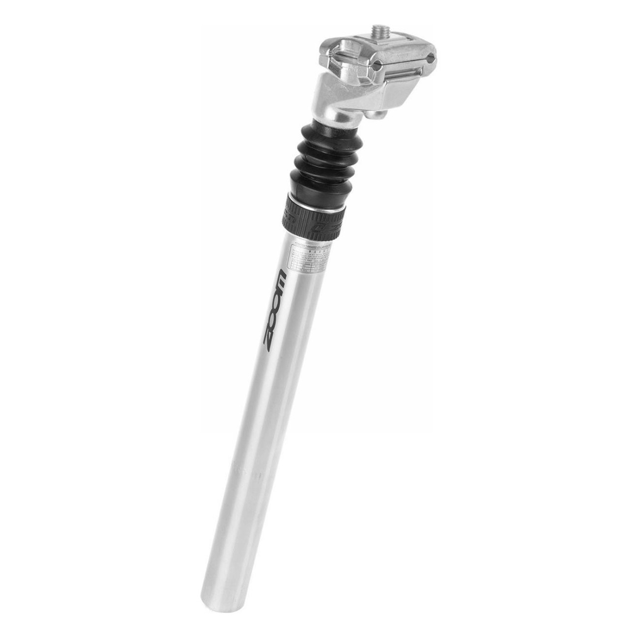 Silver Aluminum Zoom Seatpost 350x27.2 mm with Adjustable Spring and Scale - 1