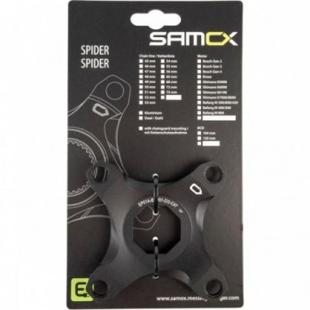 Spider in alluminio anodizzato nero per sistema Brose, linea catena 47 mm, senza supporto paracatena - 2 - Spider - 088753903747