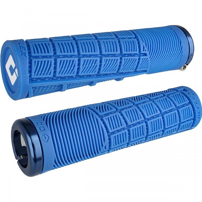 Impugnature Odi Grips Reflex XL V2.1 Lock-On Blu con Morsetti, 135mm per BMX e MTB - 1 - Manopole - 0711484195044