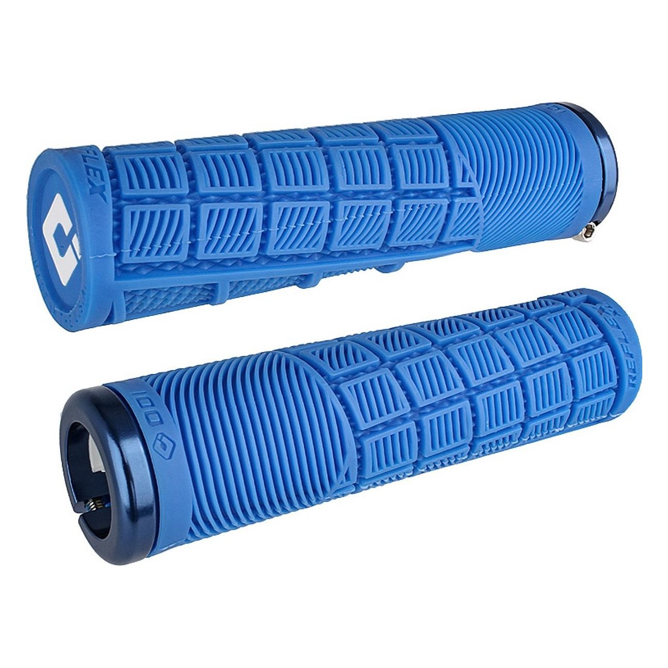 Poignées Odi Grips Reflex XL V2.1 Lock-On Bleu avec Colliers, 135mm BMX/MTB - 1