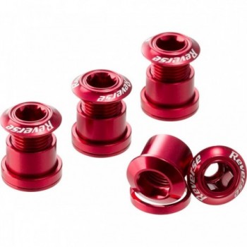 Set de boulons de couronne inversée en aluminium 7075, 4 pièces, rouge - Reverse Components - 1