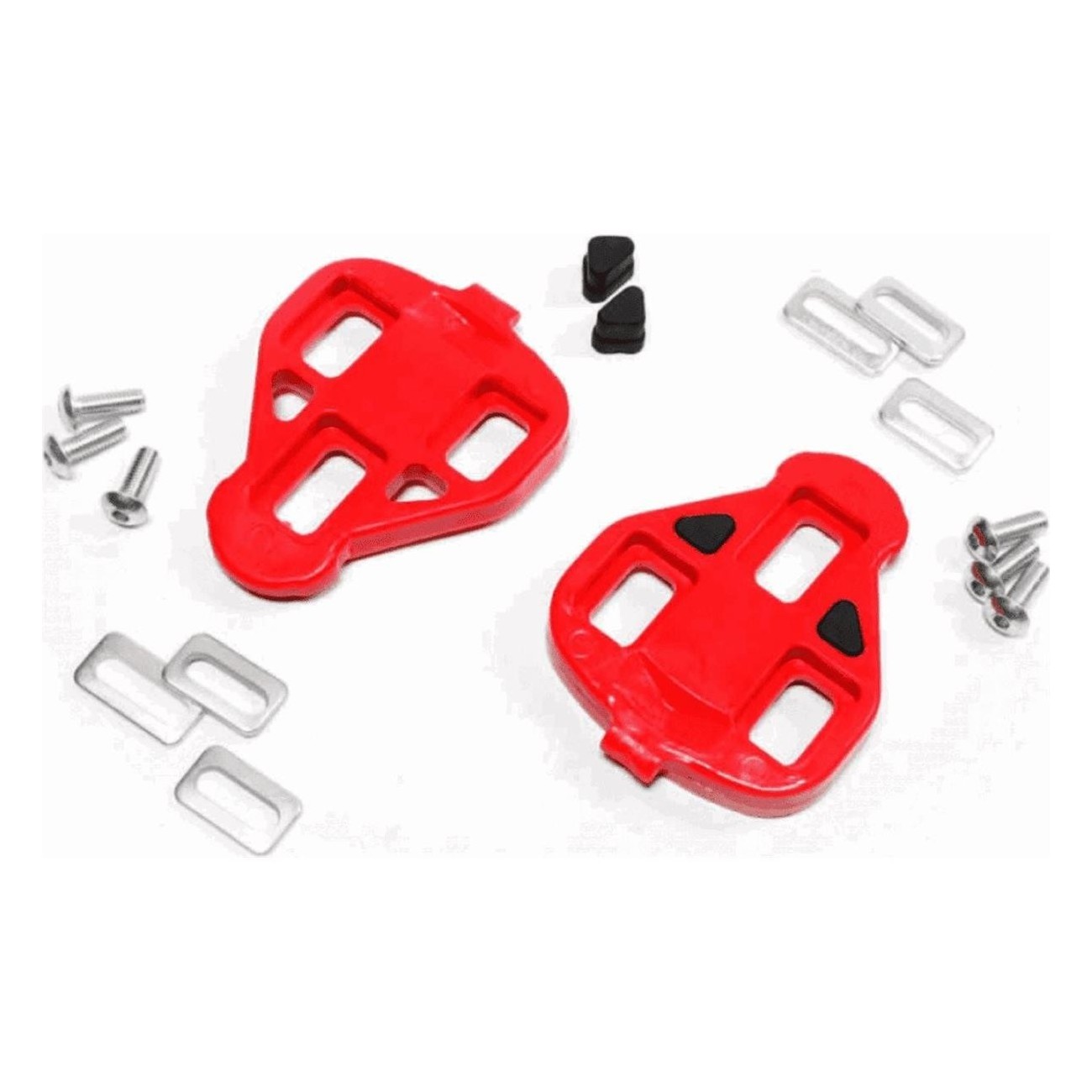 Tacche Pedali Miche Rosse per Bici da Strada con Accessori Antiscivolo e Gioco Laterale - 1 - Tacchette - 8054521670336