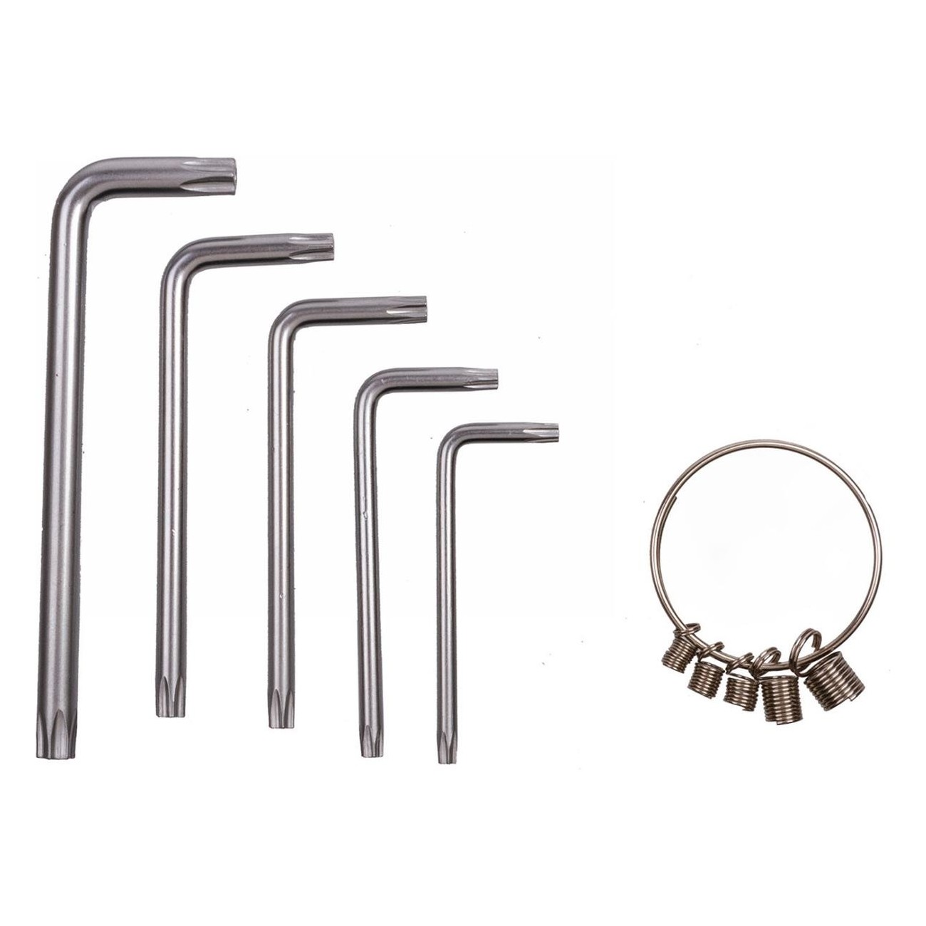 Set of Zinc-Plated Multi-Point Hex Keys T10-T30 for Security Screws - 2