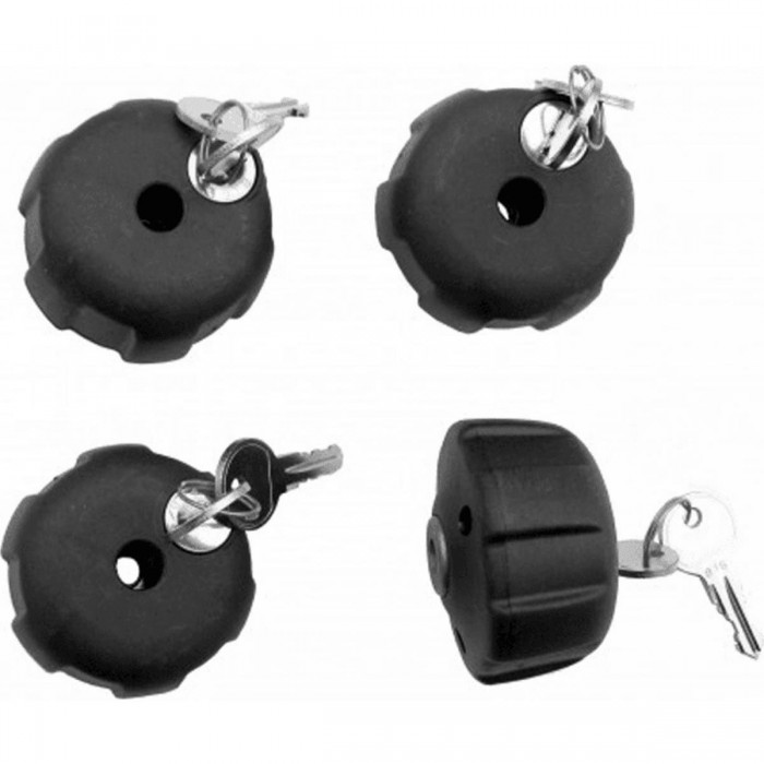 4 Anti-Theft Knobs Kit for Car Tow Bar Bike Racks - Compatible with Pure Instinct, Parma, Siena - 1