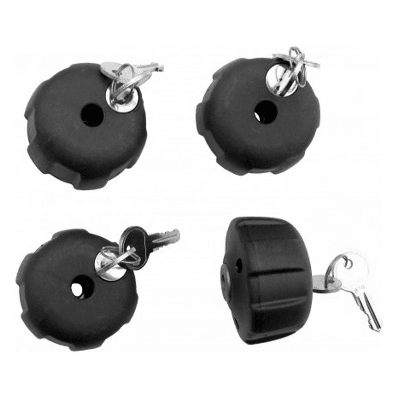 Kit de 4 Boutons Antivol pour Porte-vélos de Remorque - Compatible avec Pure Instinct, Parma et Siena - 1