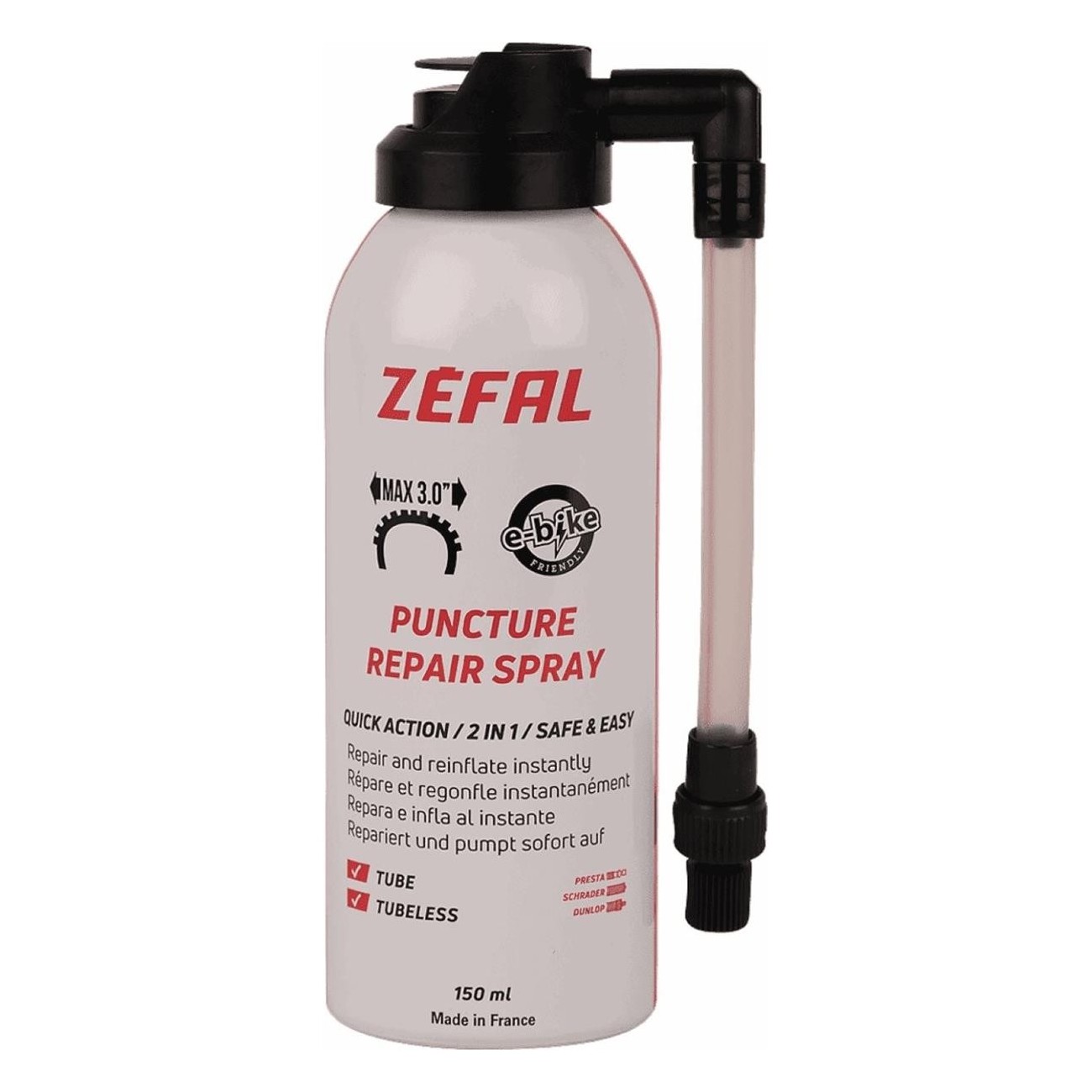 Tubeless Inflate and Repair Spray 150ml - Compatible with Presta and Schrader Valves - 2