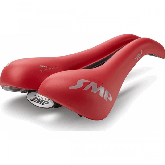 Red Medium Trekking Saddle for Citybike and Trekking Bike with PU Padding - 1