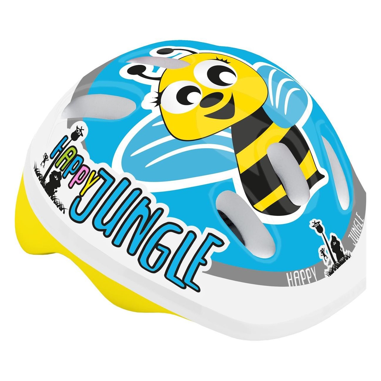 Casco Baby Happy Jungle Azzurro XS (44/48cm) - Sicurezza EN1078 per Bambini - MVTEK - 1 - Caschi - 8005586209771