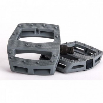 Merritt P1 Gray BMX Pedals, Low Profile Design in Nylon and Fiberglass - 1