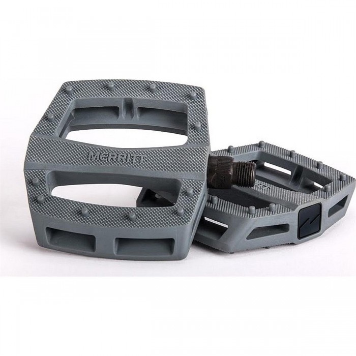 Merritt P1 Gray BMX Pedals, Low Profile Design in Nylon and Fiberglass - 1