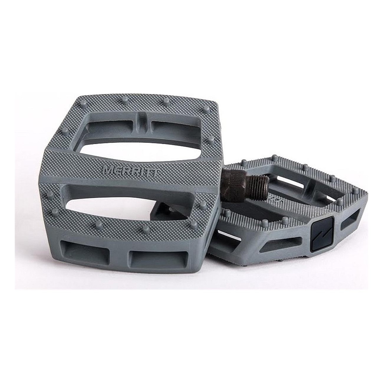 Merritt P1 Gray BMX Pedals, Low Profile Design in Nylon and Fiberglass - 1