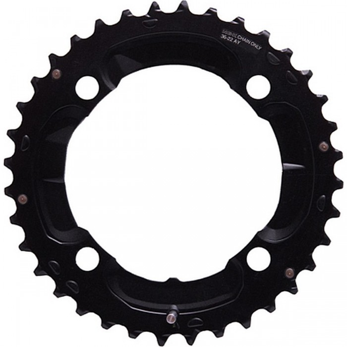 Deore FC-M627 Chainring 36T, BCD 104mm, 4-Bolt, 2x10v, Black for MTB - 1