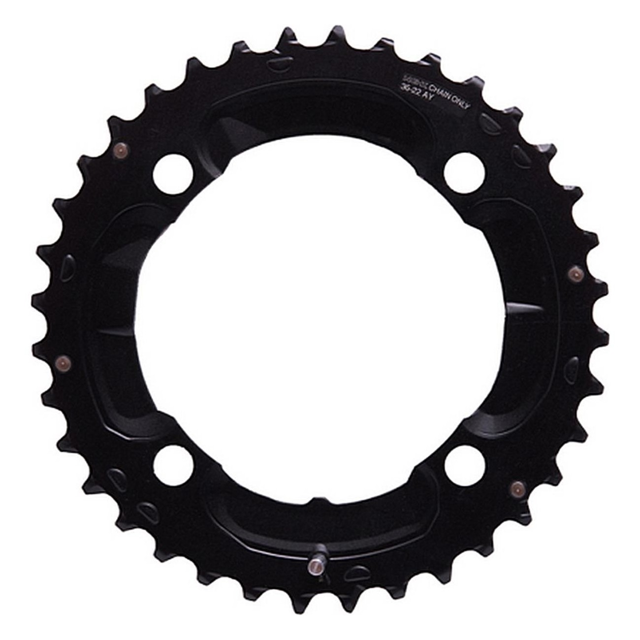 Deore FC-M627 Chainring 36T, BCD 104mm, 4-Bolt, 2x10v, Black for MTB - 1