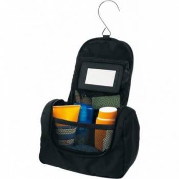 Trousse da viaggio nera imbottita con specchio 23x12x15 cm - 2 - Marsupi e portaoggetti - 8014044942853