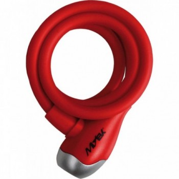 Candado de Cable MVTEK 10mm x 1000mm Rojo de Silicona - Seguridad para Bicicletas - 1