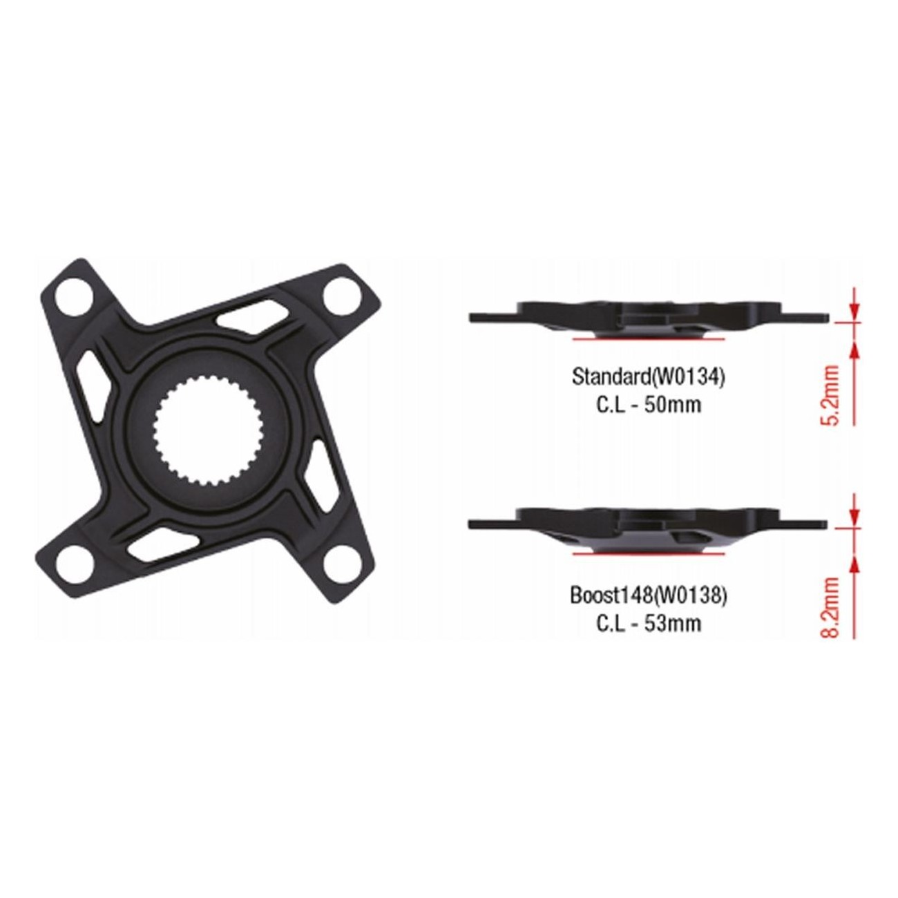 Araignée en Aluminium AL6061 pour Moteurs Bosch Gen 4 BCD 104 mm - Modèle 148 W0138 - 1