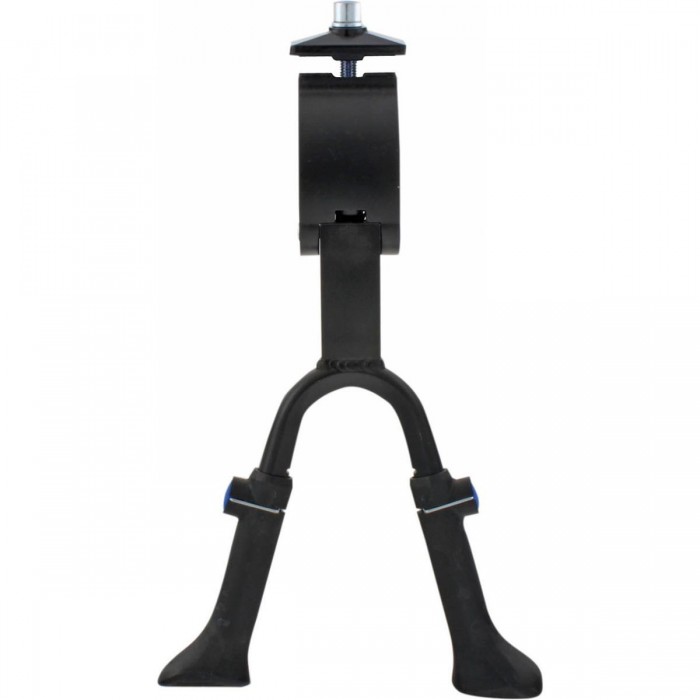 Adjustable Black Aluminum Double Leg Kickstand with Anti-Slip Feet for 24-28 Inch Bikes, 528g - 1