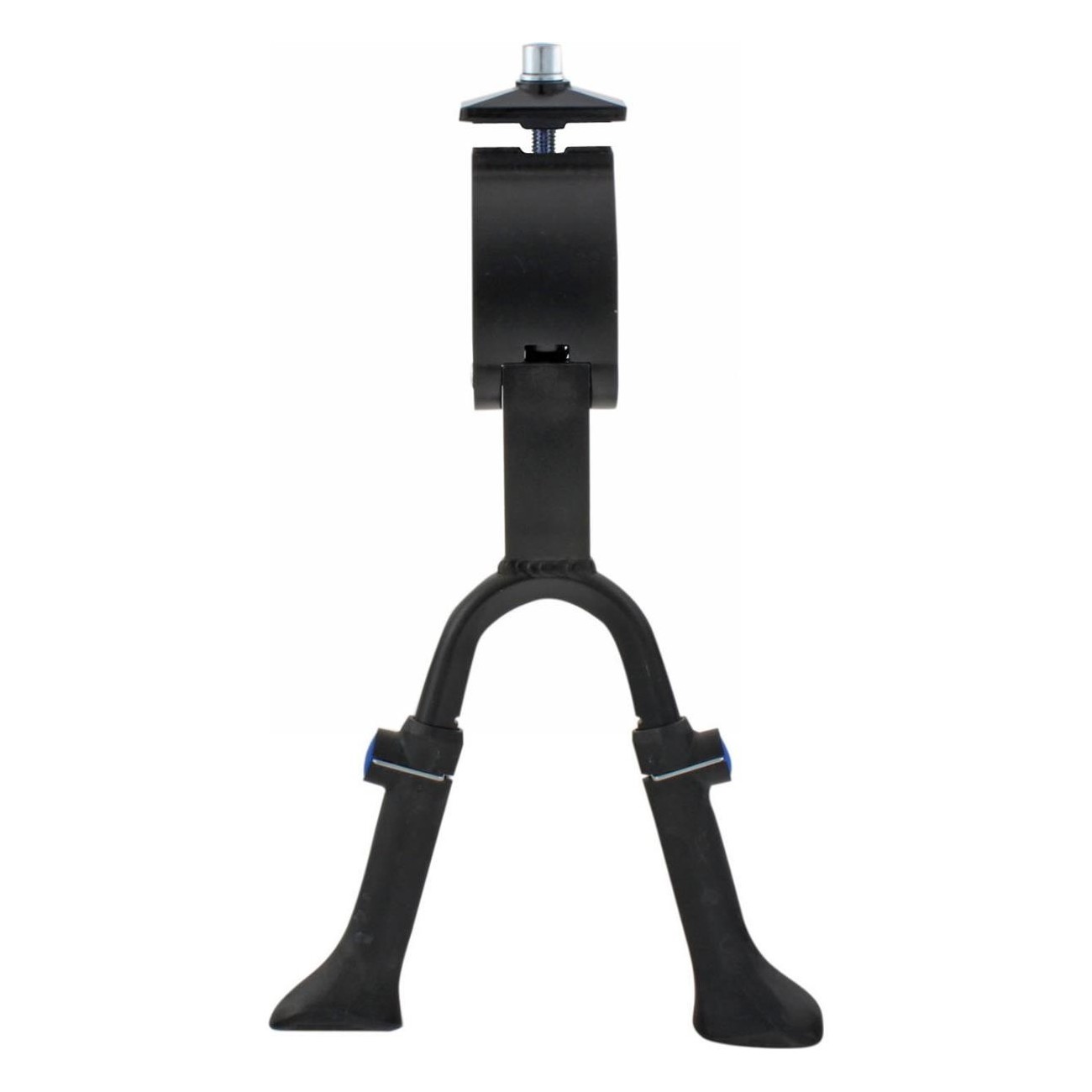 Adjustable Black Aluminum Double Leg Kickstand with Anti-Slip Feet for 24-28 Inch Bikes, 528g - 1