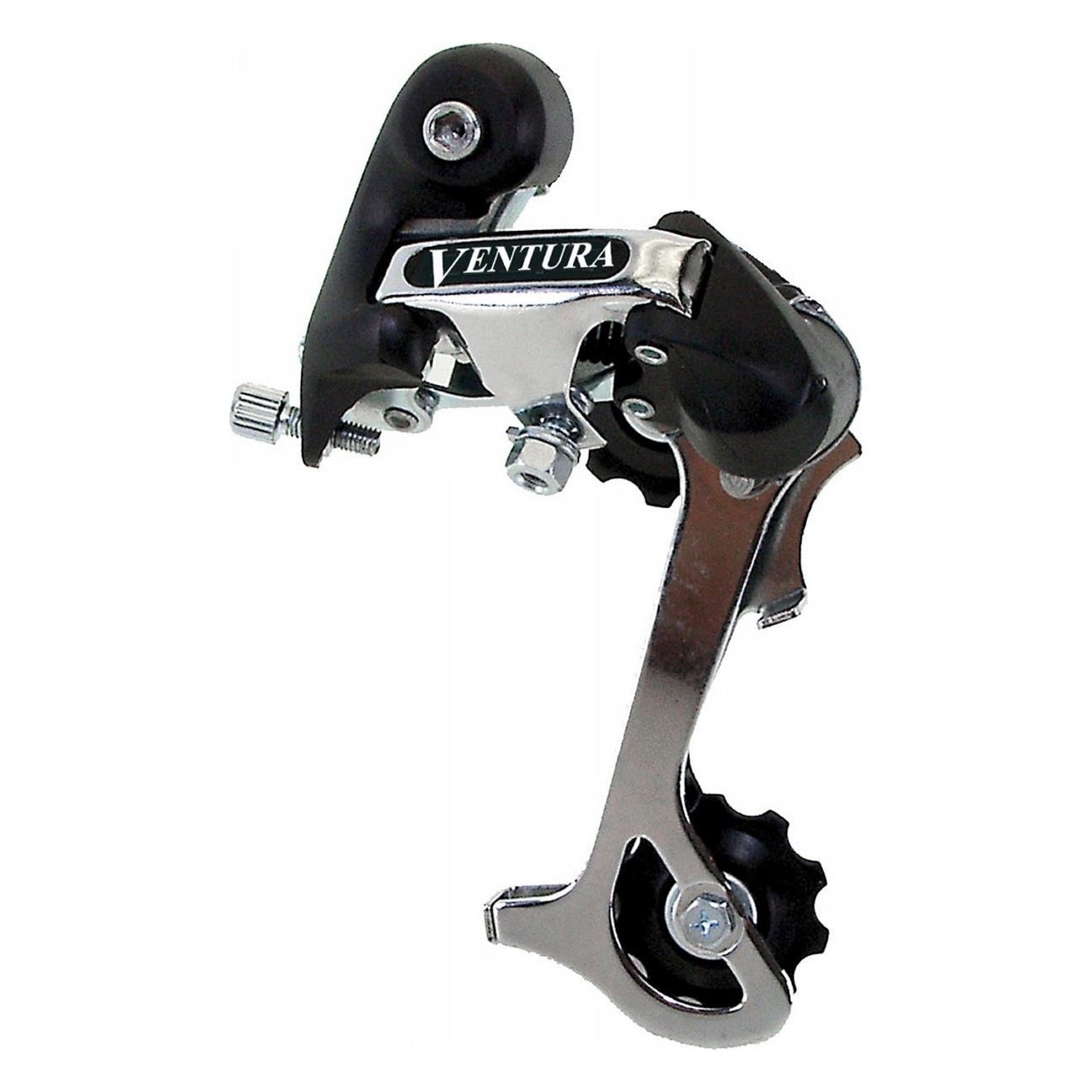 Ventura Rear Derailleur 6/7 Speed, Long Cage, Black/Silver, with Mount - 1