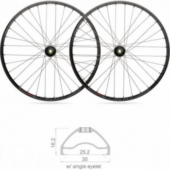 MTB Tubeless Wheelset 29' Shimano 10V, 25mm, 32 Spokes, Black BLACKJACK - 1