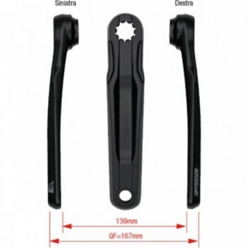 Aluminum Crankset Pair 165 mm for Bosch Gen4 & Yamaha PWX, ISIS Compatible, Black Anodized - 1