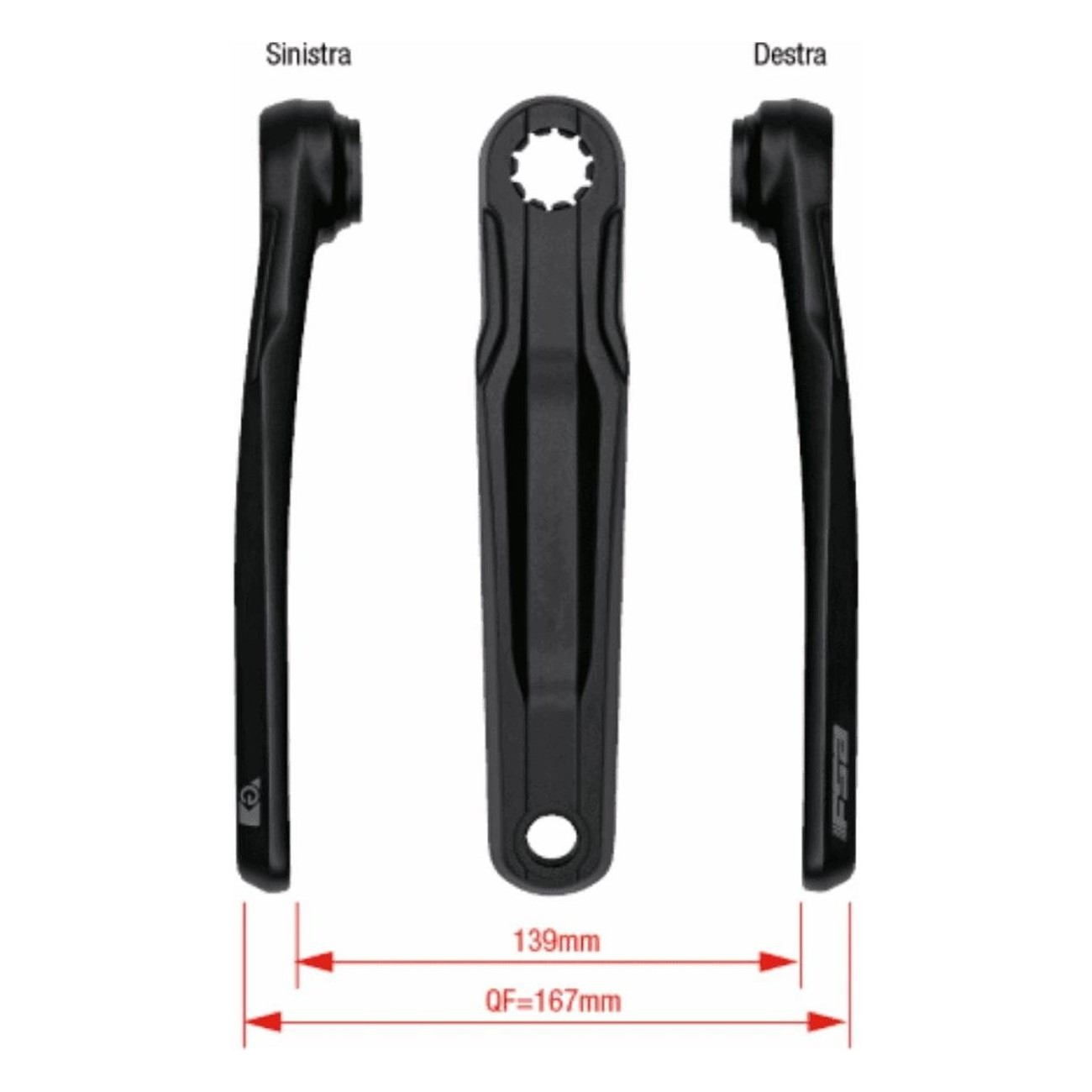 Aluminum Crankset Pair 165 mm for Bosch Gen4 & Yamaha PWX, ISIS Compatible, Black Anodized - 1