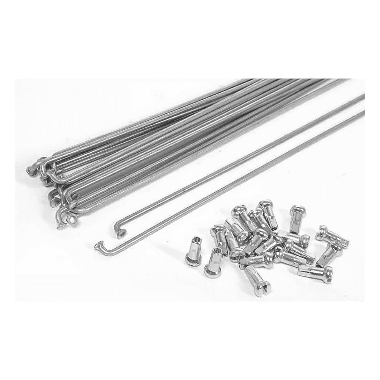 Rayos de Acero Galvanizado 130x2.5mm con Nipples Plateados para Bicicletas - 1