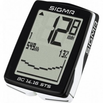 Wireless Bike Computer BC 14.16 STS Topline Black with Altimeter & 14 Functions - 1