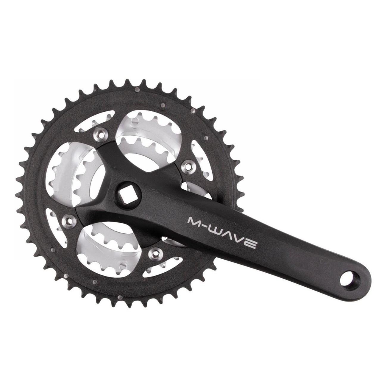 9/8 Speed Crankset 175mm 44/32/22T Black/Silver with Alloy Crank Arm - 1