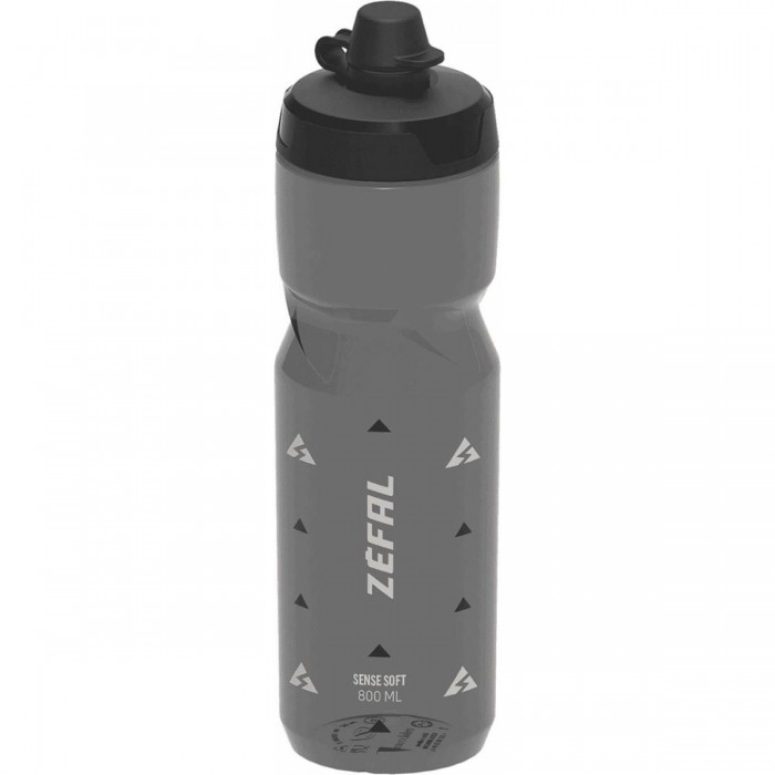 Sense Soft 800ml Black Transparent Bottle with Protective Lid and Silicone Valve - 1