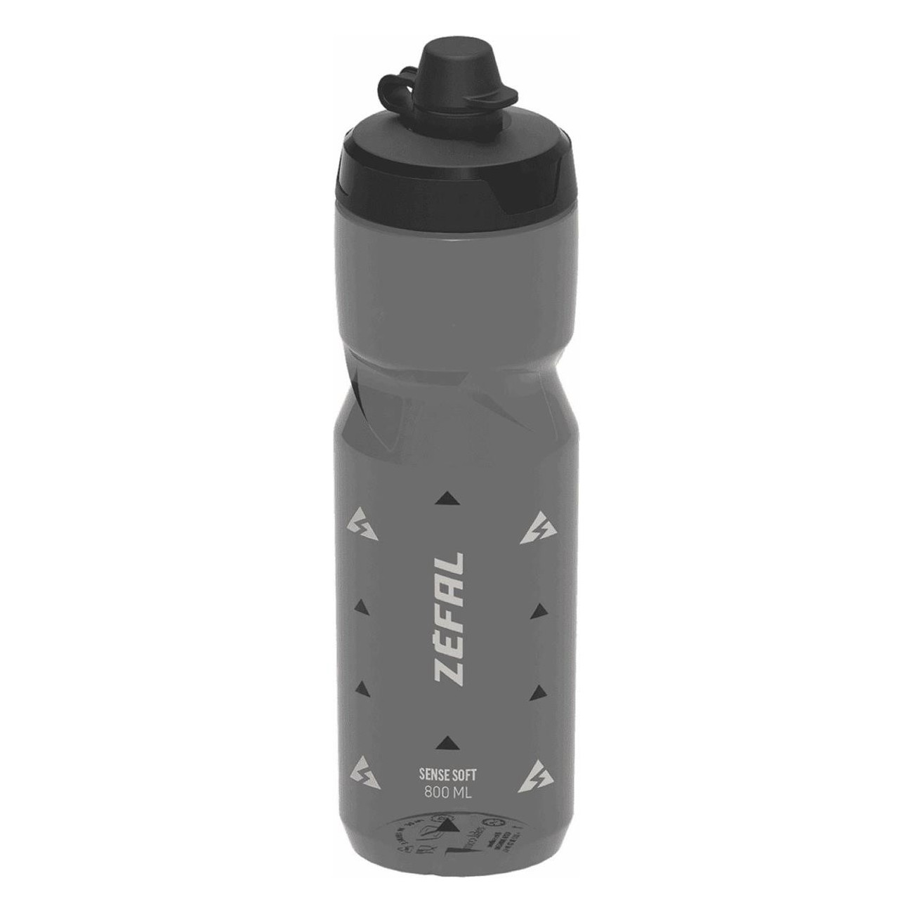 Sense Soft 800ml Black Transparent Bottle with Protective Lid and Silicone Valve - 1