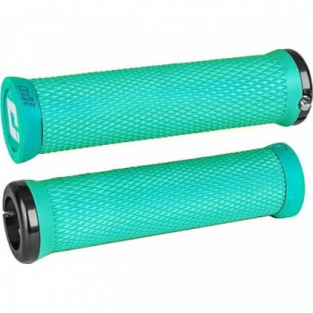 Manopole MTB ODI Elite Motion Lock-On 2.1 Menta con Morsetti Neri 130mm - Comfort e Prestazioni - 1 - Manopole - 0711484192753