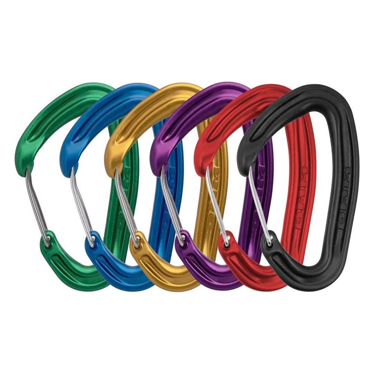 Set of 6 Alpha Wire Climbing Carabiners - Ergonomic and Safe, 216 g - 1