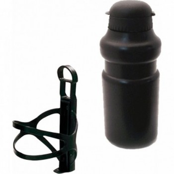 Borraccia 500ml con Portaborraccia Nero MVTEK per Bicicletta e Uso Quotidiano - 1 - Borracce - 8005586228727