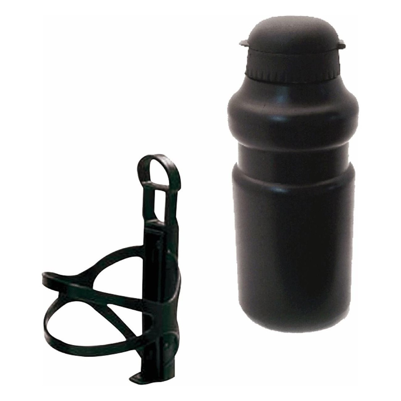 Borraccia 500ml con Portaborraccia Nero MVTEK per Bicicletta e Uso Quotidiano - 1 - Borracce - 8005586228727