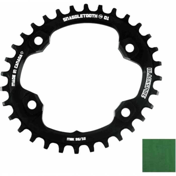 30T Snaggletooth XT8000 Green Oval Chainring for MTB Shimano 11/12V - 1