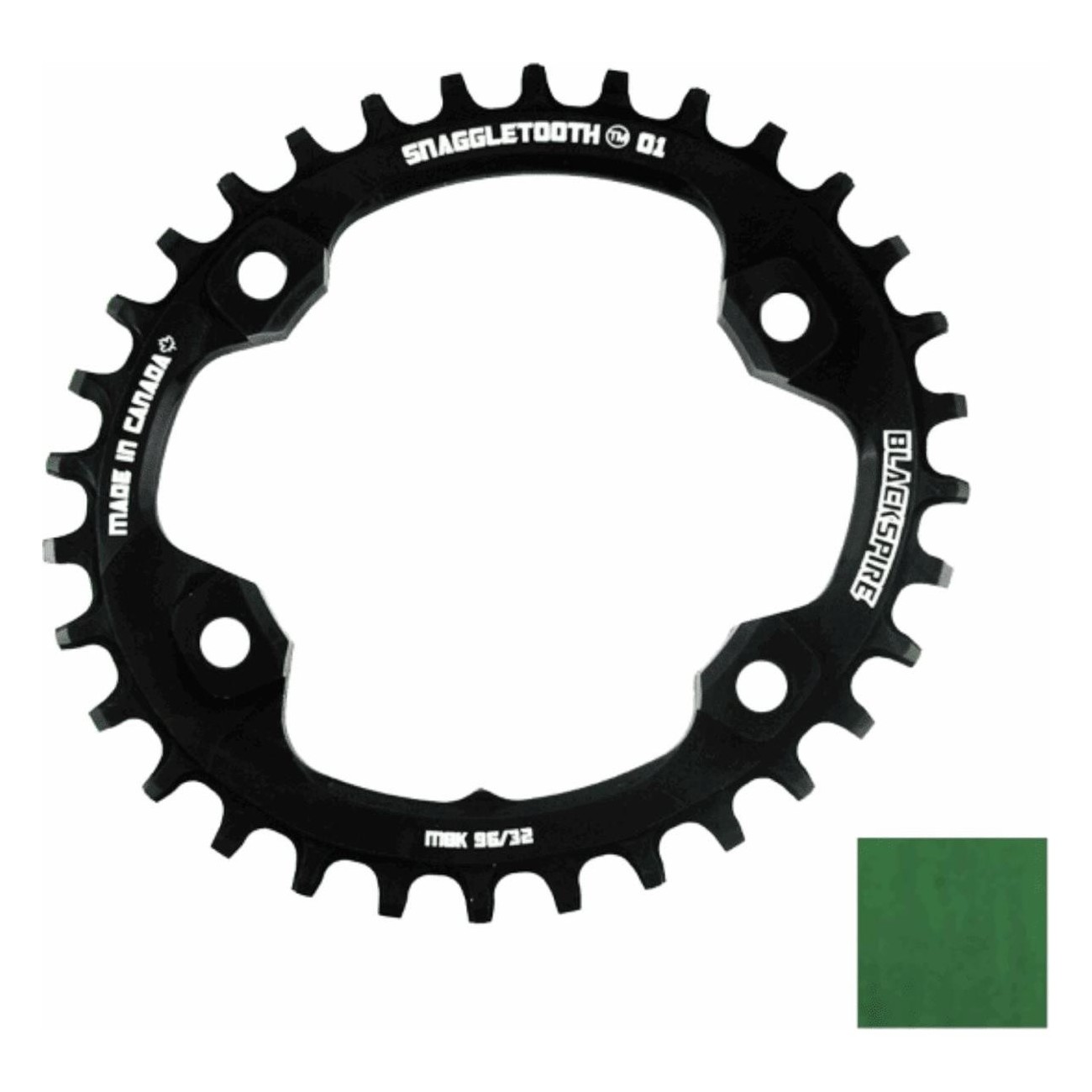 30T Snaggletooth XT8000 Green Oval Chainring for MTB Shimano 11/12V - 1