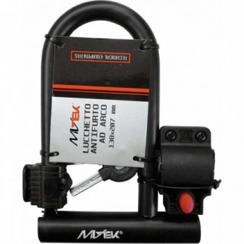 MVTEK Black Steel U-Lock 138x207mm - Security for Bicycles and Scooters - 1