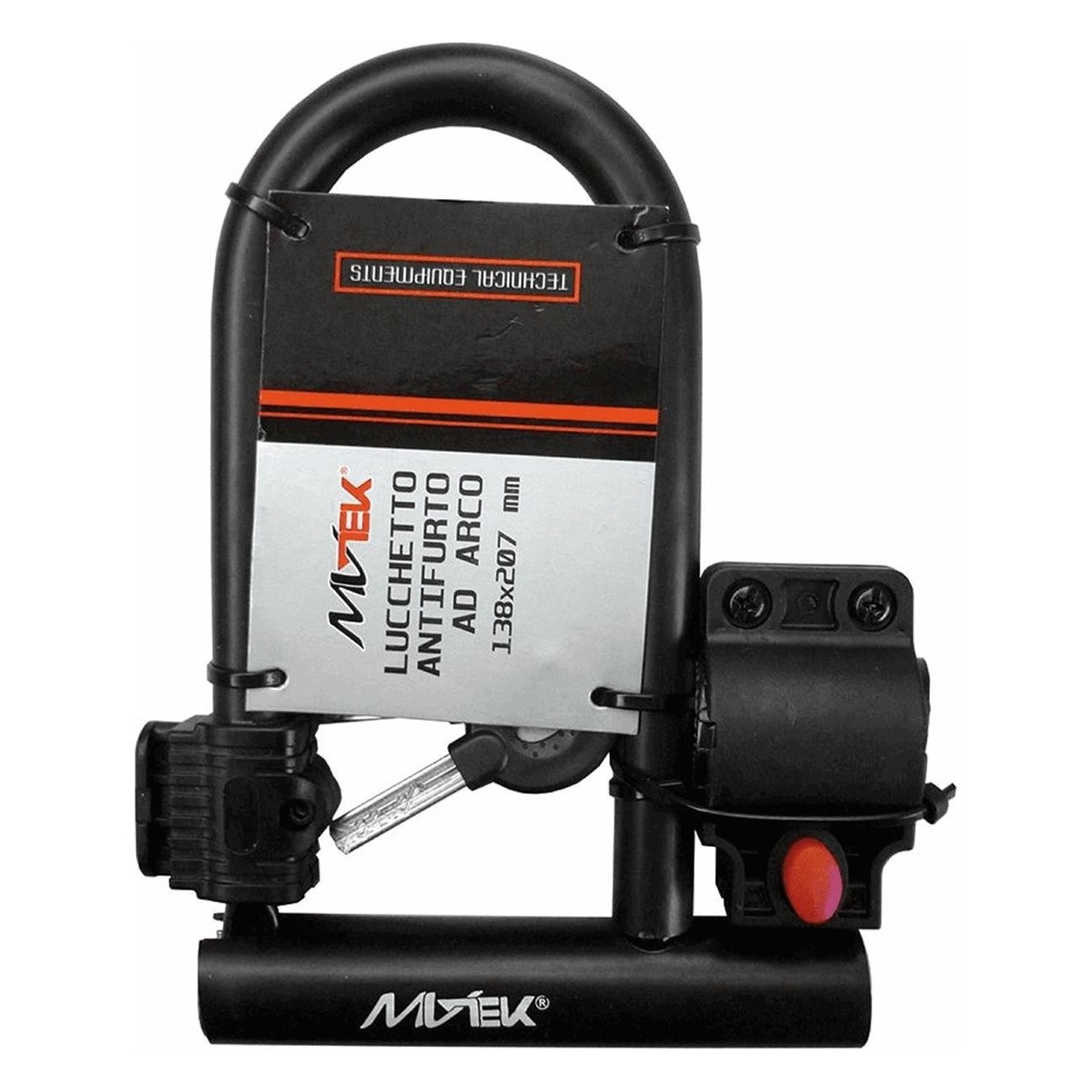 MVTEK Black Steel U-Lock 138x207mm - Security for Bicycles and Scooters - 1