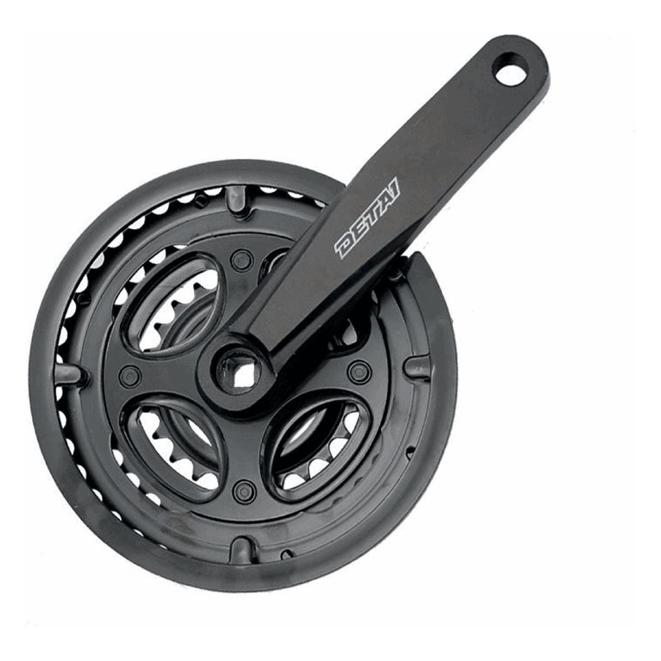 City Crankset MVTEK 3x7/8V 24/34/42 Teeth, 170mm Black with Chain Guard - 1