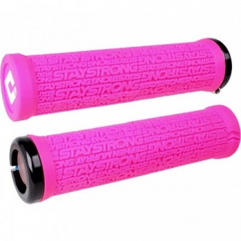 Stay Strong V2.1 Pink Grips with Black Clamps 135 mm for BMX and MTB - 1