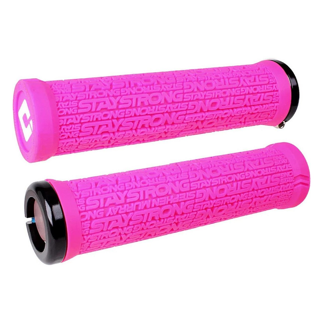 Stay Strong V2.1 Pink Grips with Black Clamps 135 mm for BMX and MTB - 1