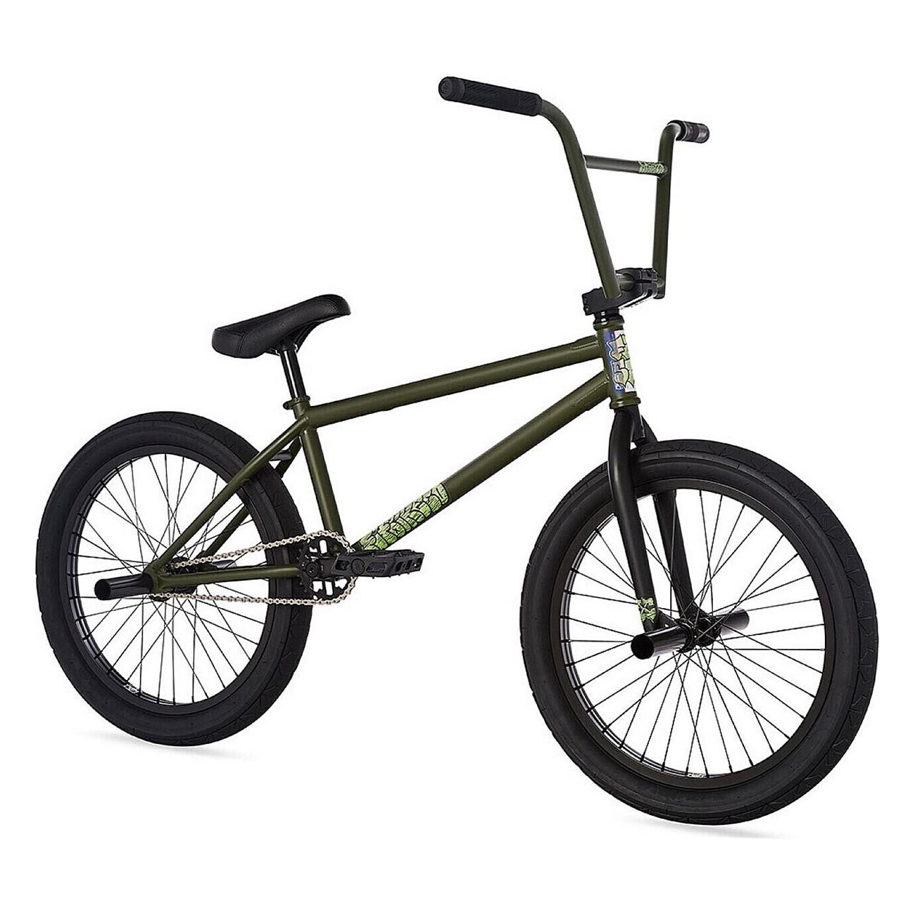 Matte Military Green Bicycle - Cro-Mo Frame, Street Geometry, U-Brakes - 1