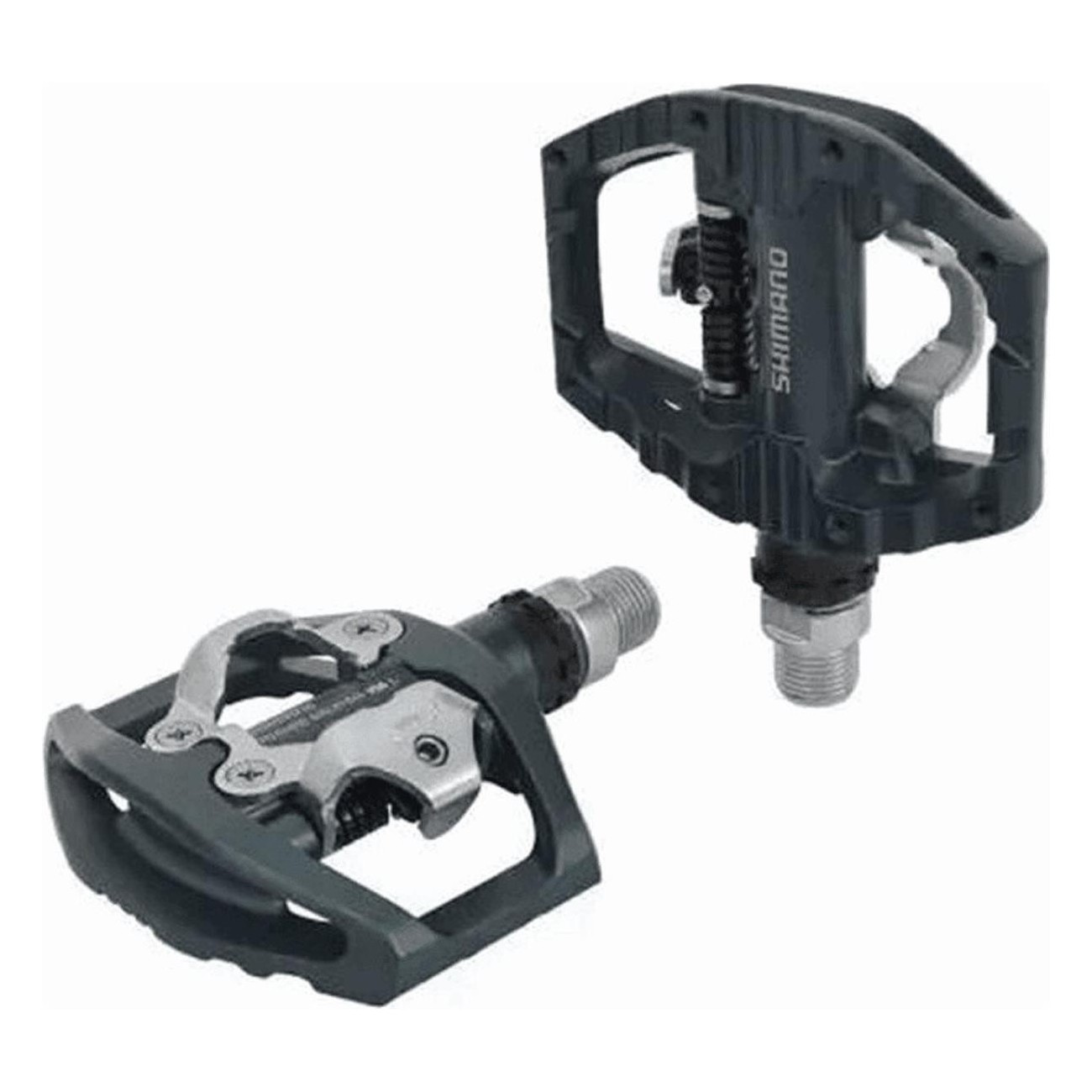 Shimano EH-500 Aluminum Pedal for MTB and Gravel, Dual SPD/Flat with Cleats - 1