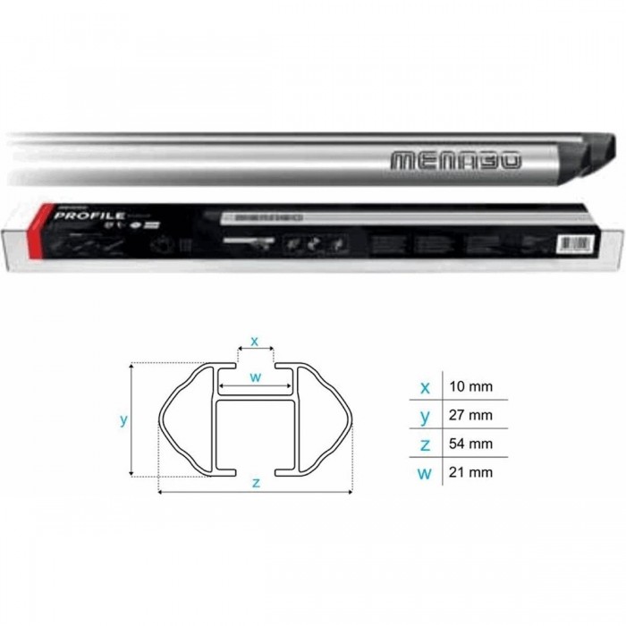 Barra Portapacchi Profile XL de Aluminio Plata 54x21mm - Sistema RACK SYSTEM - 1