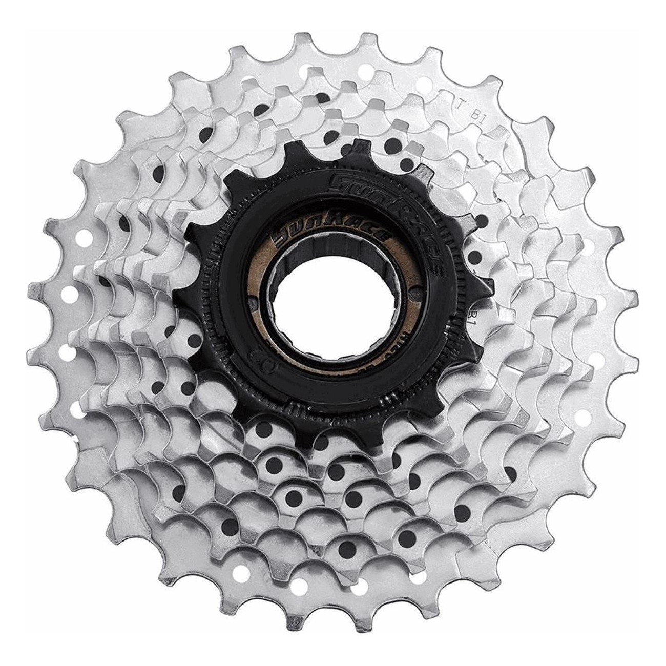 7-Speed Threaded Freewheel Megadrive 14/28 Teeth Steel Silver/Black Sunrace - 1