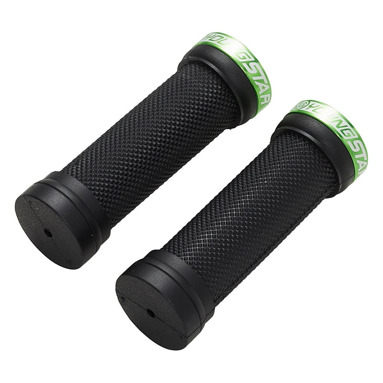 Impugnatura Reverse Youngstar Single Lock-On Ø28mm x 98mm Nero-Verde Chiaro per MTB - 1 - Manopole - 4717480167548