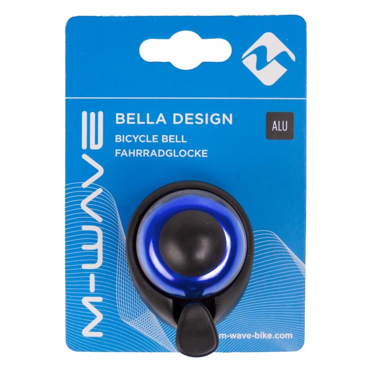 M-Wave Mini Anodized Blue Bell with Aluminum and Plastic Handlebar Mount - 3