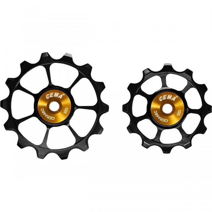 Rouleaux de dérailleur Cema Shimano 105/Ultegra 12-14T en céramique noirs - 1